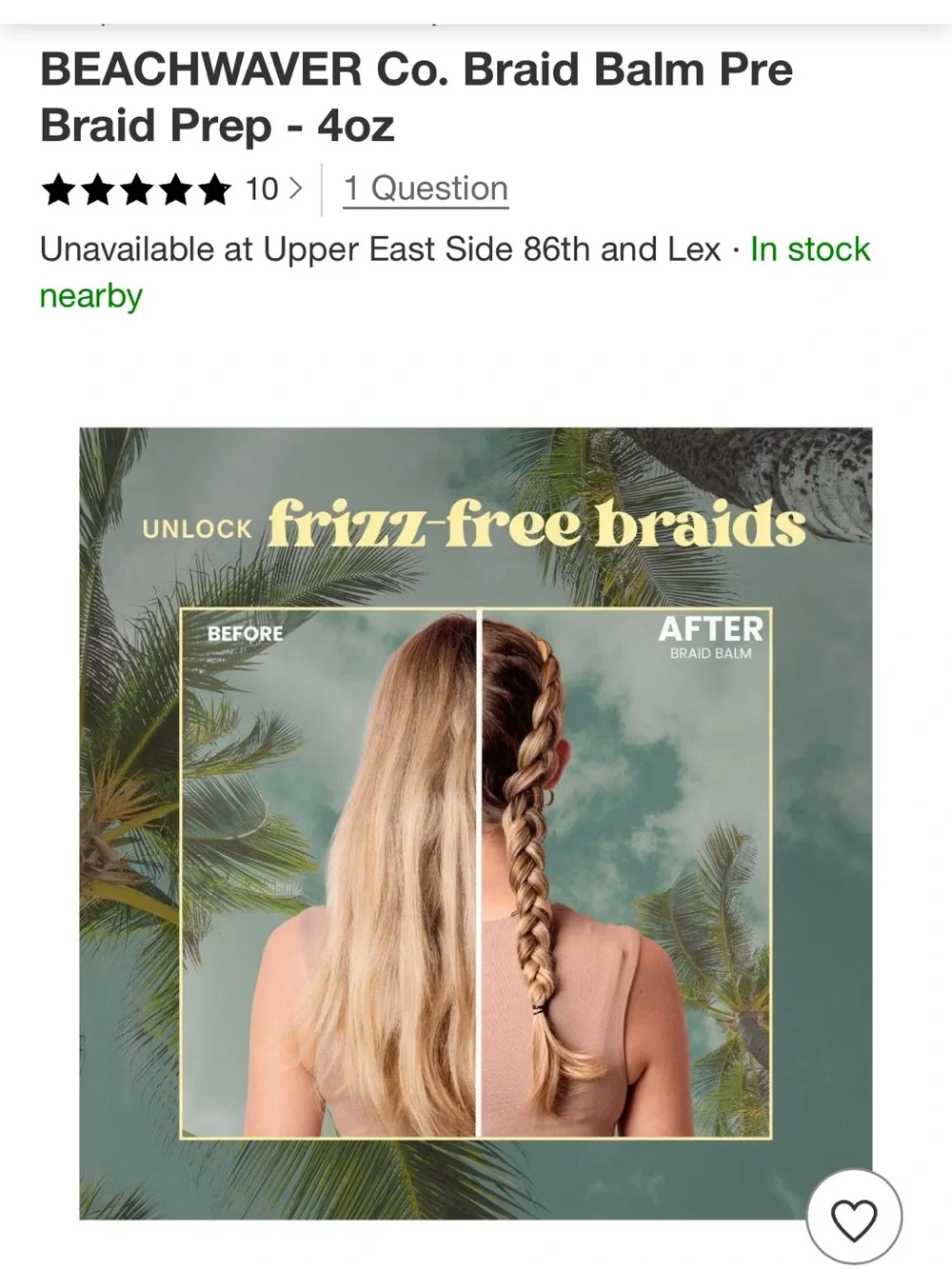 NWT, Unopened BEACHWAVER CO. Braid Balm - Pre Braid Prep